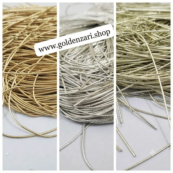 Title: 1mm Dabka Zardozi Thread – Silver (Per Tola)