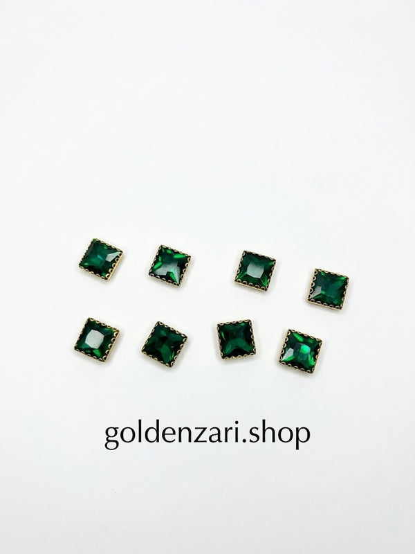 Green Square-Stone Medium (6Pcs)