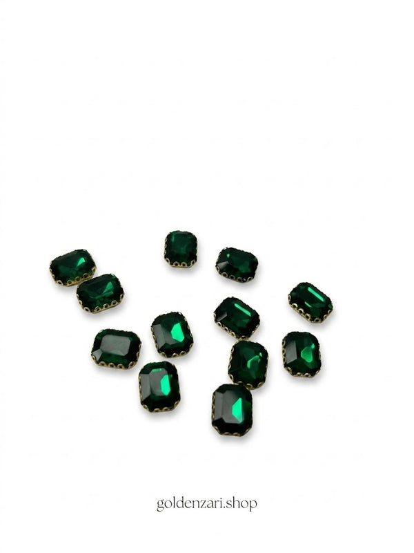 Green Rectangular-Stone Small (12Pcs)