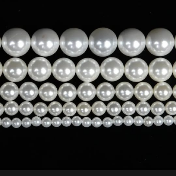 ✨ Premium White Pearl Beads – High Shine Decorative Craft Pearls