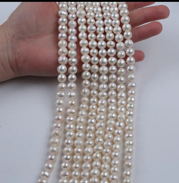 Premium White Freshwater Pearl Strands – Natural Luster Jewelry Making Pearls