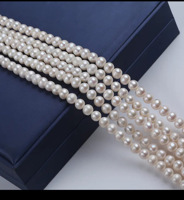 Premium White Pearl Beads String – Elegant Jewelry Making Pearl Strand