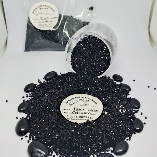Black Indian Cut Dana Beads – Premium Quality