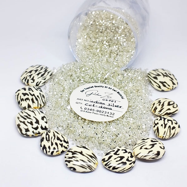Silver Cut Dana Beads (Premium Finish)