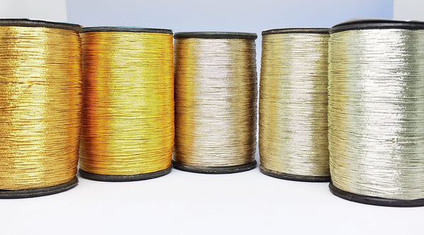 Premium Metallic Zari Thread Set (Gold & Silver Shades)